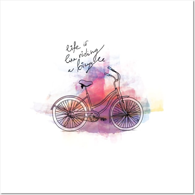 Bicycle Watercolor Wall Art by cwtu26